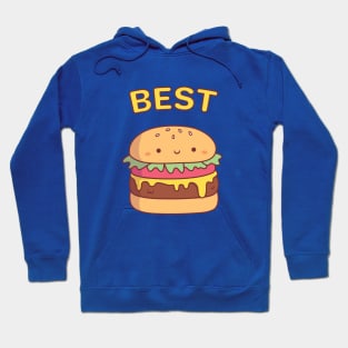 Cute Best Burger Best Friend Pair Doodle Hoodie